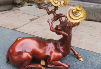 園林馴鹿雕塑，噴漆動物雕塑，烤漆彩繪形式