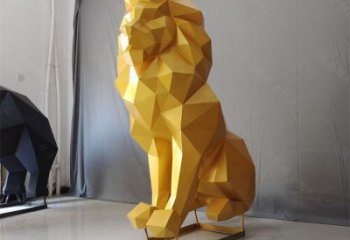 景觀獅子雕塑供應，切面動物雕塑，不銹鋼獅子雕塑供求