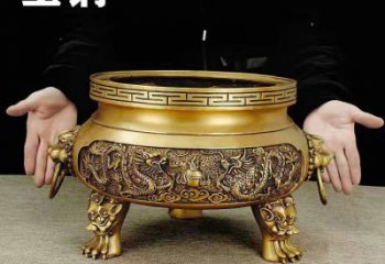 全銅宣德香爐雕塑