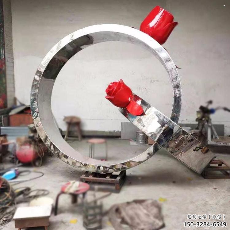 戒指環(huán)雕塑優(yōu)選，陸地擺件，不銹鋼戒指環(huán)雕塑廠家