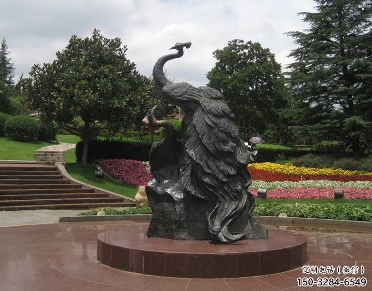 孔雀雕塑定制，地標雕塑，銅孔雀雕塑生產商