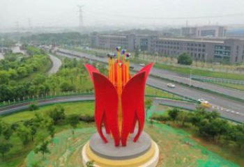 梧桐花雕塑專供，廣場雕塑，不銹鋼梧桐花雕塑標準