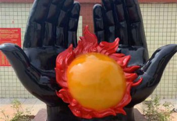 制造火球雕塑定價，地標擺件，烤漆不銹鋼火球雕塑精選