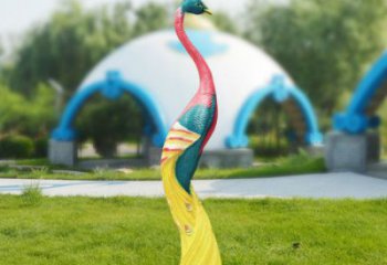 彩繪孔雀雕塑cj