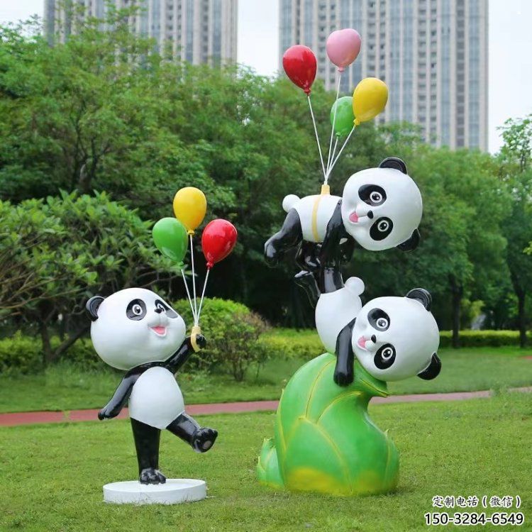 熊貓雕塑廠家優(yōu)選，城市裝飾，展示卡通熊貓雕塑定做