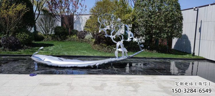 羽毛雕塑優(yōu)選，多彩藝術，景觀鏡面羽毛雕塑選用