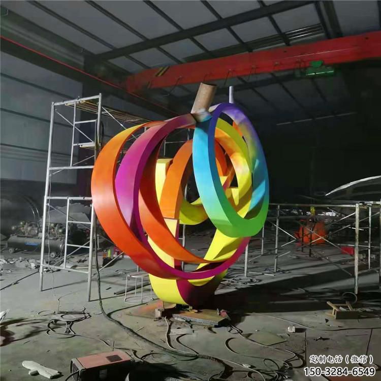 雙環(huán)雕塑常用，景觀概念，不銹鋼雙環(huán)雕塑廠家展品