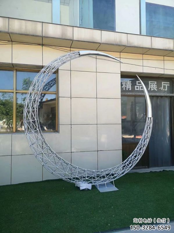 抽象圓環雕塑預定，校園雕塑，鏤空圓環雕塑承接