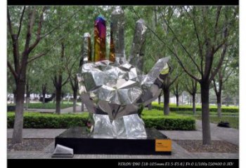 鏡面手掌雕塑點擊，陸地擺件，不銹鋼手掌雕塑預定