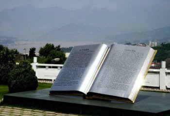 書本雕塑通用，花園小品，廣場不銹鋼書本雕塑制作