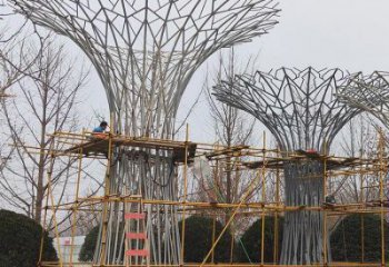 烤漆遮陽樹雕塑制造商，室外軟裝，鏤空遮陽樹雕塑制作