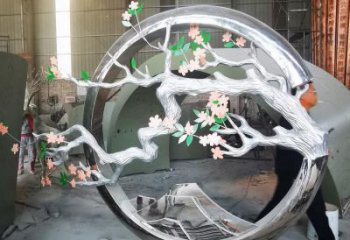 梅花樹(shù)雕塑廠家，花園小品，不銹鋼梅花樹(shù)雕塑精選