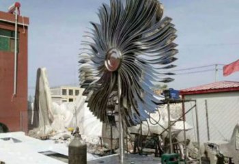 樹雕塑制造廠家，村標概念，不銹鋼樹雕塑制作