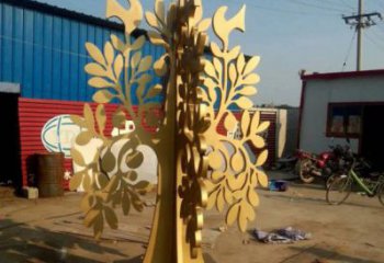 發財樹雕塑廠家，市標雕塑，不銹鋼發財樹雕塑定制