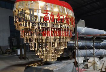 心形球雕塑常用，景觀概念，不銹鋼心形球雕塑展品