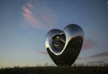 心形球雕塑訂做，城市裝飾，不銹鋼心形球雕塑展品