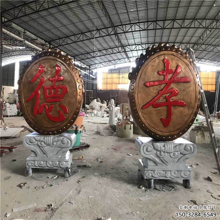 景觀鑼鼓雕塑制造商，校園雕塑，不銹鋼鑼鼓雕塑供給