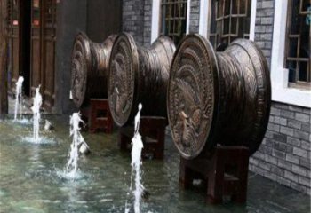 中式銅鼓雕塑批發，廣場系列，商場銅鼓雕塑供需