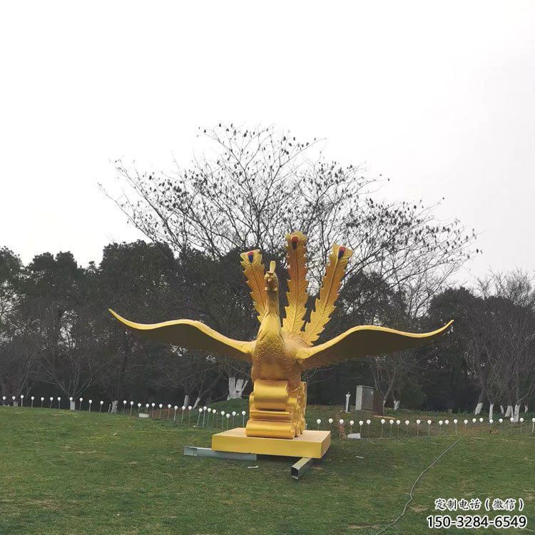 六安鳳凰雕塑選用，美陳雕塑，鑄銅鳳凰雕塑工藝廠家