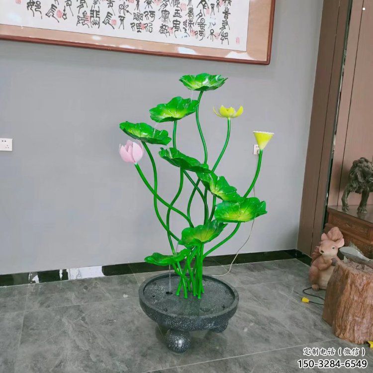 馬尾荷花雕塑異型優選，城市裝飾，展示荷花雕塑定做