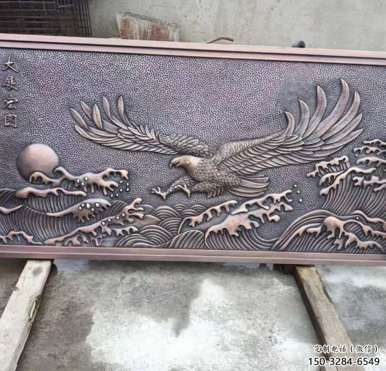 臨夏老鷹浮雕訂做，景區(qū)雕塑，鍛銅動(dòng)物浮雕定價(jià)