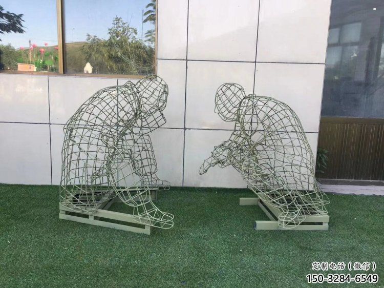 慶陽鏤空下棋雕塑供需，廣場雕塑，鐵藝民俗人物雕塑選用