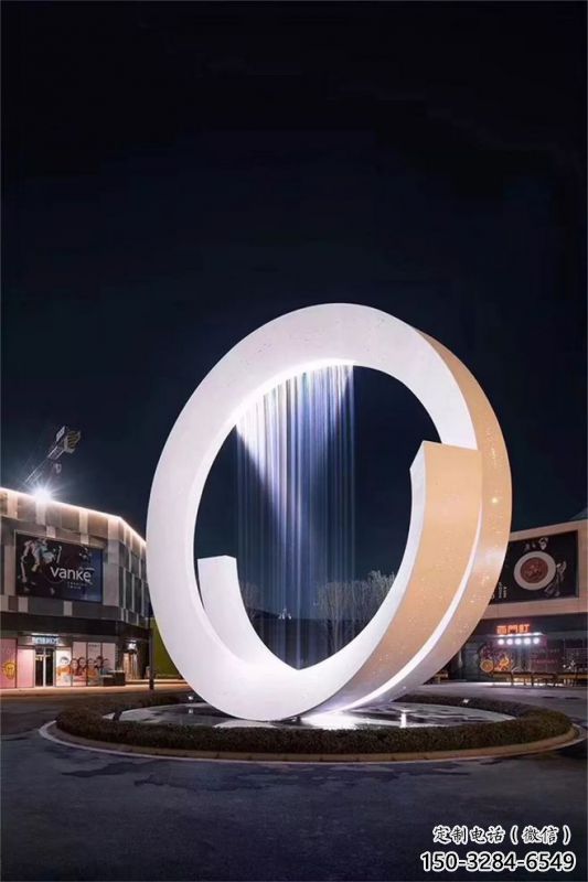 欽州圓環噴泉雕塑，水景藝術原理，水景圓環雕塑廠家