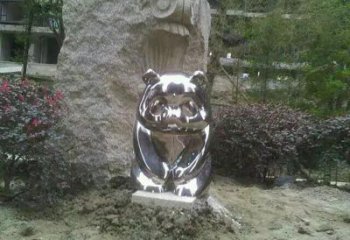 黃山熊貓雕塑服務商，動物美陳雕塑，不銹鋼熊貓雕塑廠家