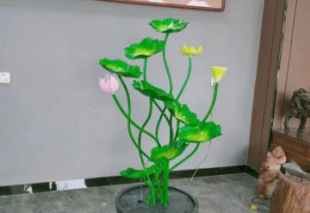 臨夏荷花雕塑異型優選，城市裝飾，展示荷花雕塑定做