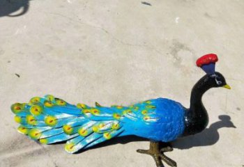 金昌彩繪孔雀雕塑制作選用，景區案例，動物美陳雕塑