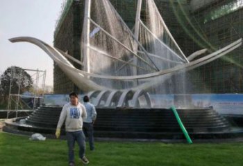 烏當(dāng)帆船噴泉雕塑，水景水秀組合，旱地帆船噴泉雕塑廠家