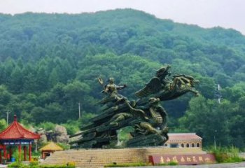 龍華夸父逐日雕塑，鑄銅神話人物雕塑