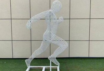 隨州鏤空運動員雕塑訂做，城市雕塑，鐵藝體育人物雕塑廠