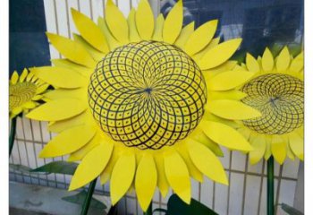 武漢抽象花籃雕塑展品，小區雕塑，葵花花籃雕塑工程制作精選