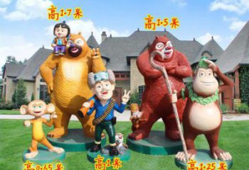 長沙廣場維尼熊雕塑，卡通水景雕塑，抽象效果