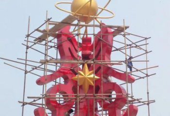 婁底景觀科技之星雕塑選用，美陳雕塑，抽象不銹鋼科技之星雕塑標準