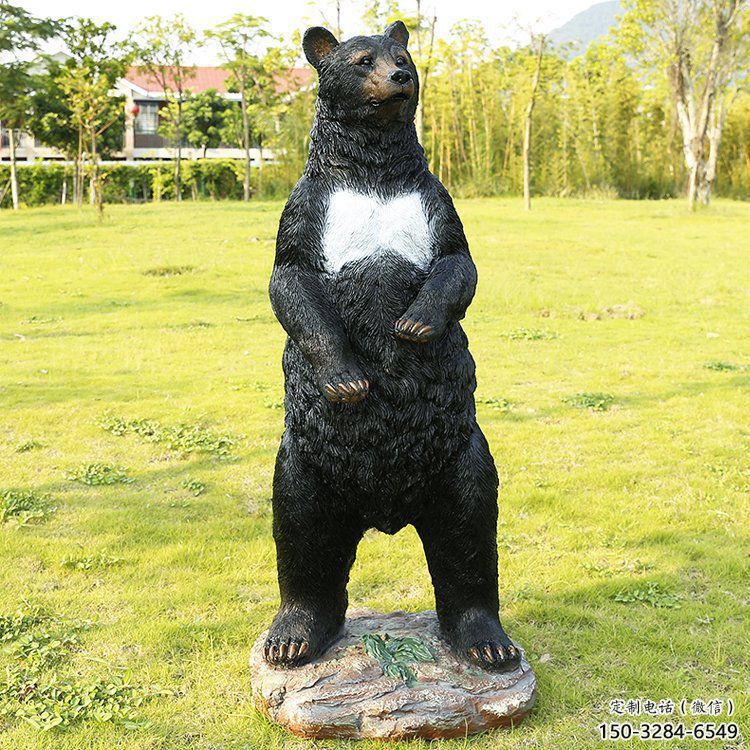 宜春街道黑熊雕塑，仿真動物雕塑，古銅效果