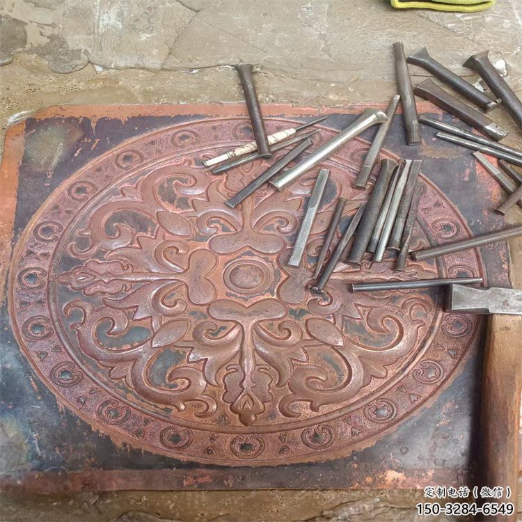 盤錦花卉浮雕精品，鍛銅構件，別墅花卉浮雕廠家