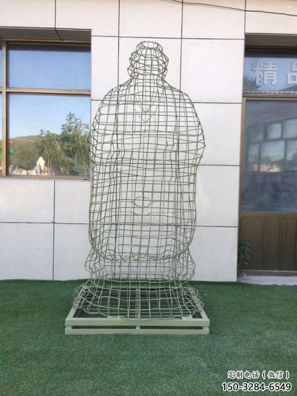 西夏鏤空孔子雕塑訂做，景區雕塑，鐵藝古代人物雕塑定價