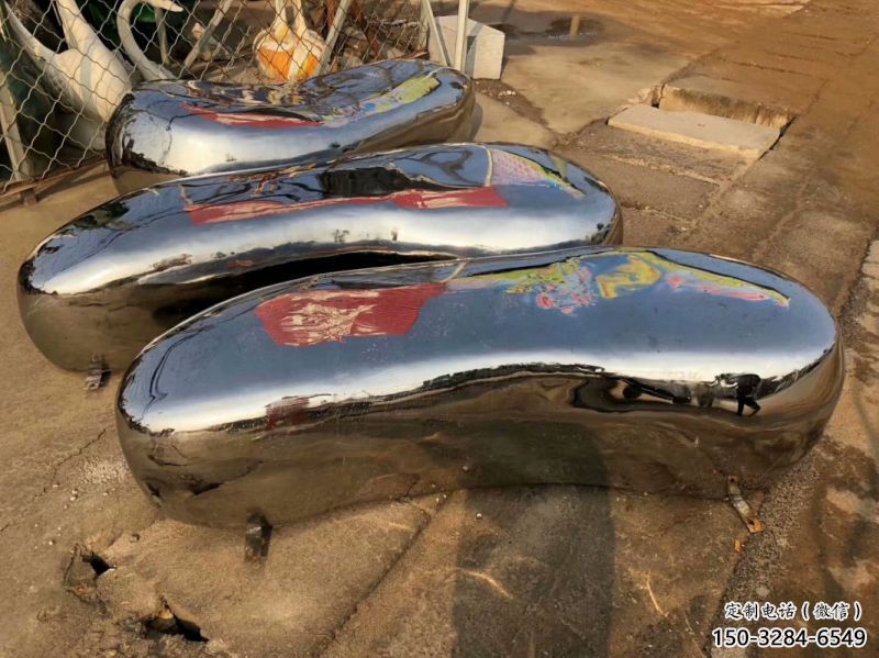 寧波坐凳雕塑，小區園林雕塑，不銹鋼鏡面效果