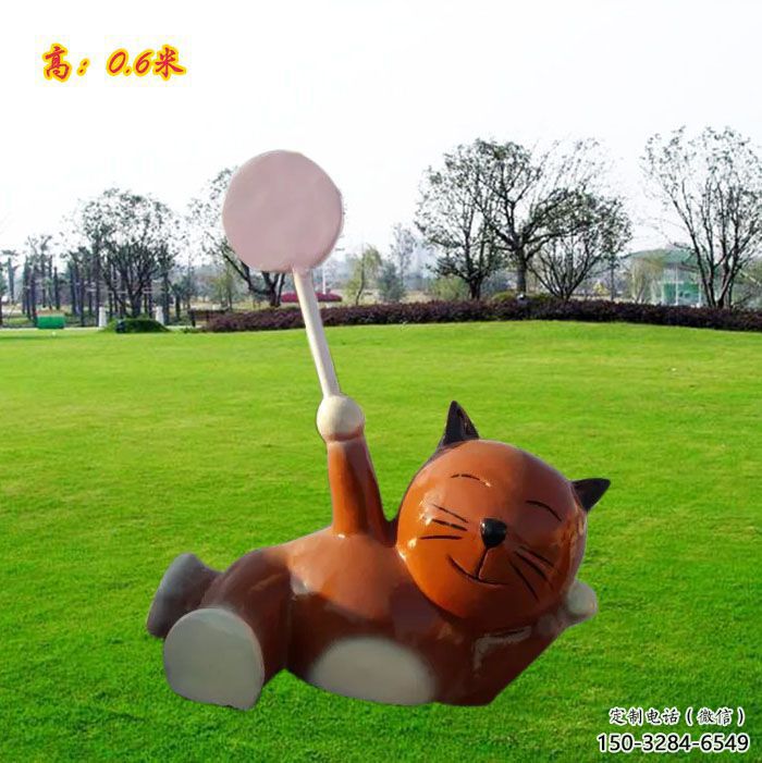 溫州小區小貓雕塑，抽象系列，彩繪工藝