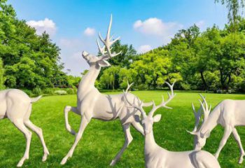 杭州梅花鹿雕塑定價，景觀概念，玻璃鋼梅花鹿雕塑預(yù)定